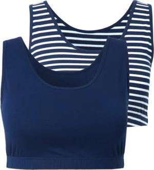 Ulla Popken Bustier Bustiers 2er-Pack Biobaumwolle Ringel/einfarbig