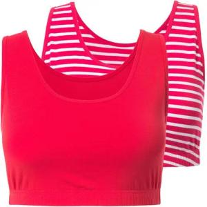 Ulla Popken Bustier Bustiers 2er-Pack Biobaumwolle Ringel/einfarbig