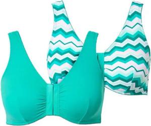 Ulla Popken Bustier Bustiers 2er-Pack Zacken/uni Vorderverschluss C/D (2-tlg)