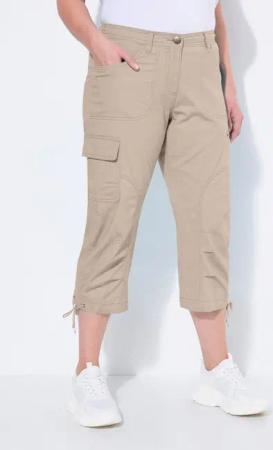 Ulla Popken Cargoshorts 7/8-Cargohose Komfortbund Saumband