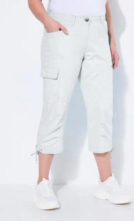 Ulla Popken Cargoshorts 7/8-Cargohose Komfortbund Saumband