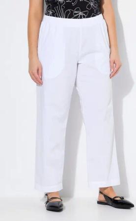 Ulla Popken Chinohose 7/8-Chinohose Ruby Elastikbund weites gerades Bein