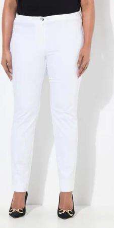 Ulla Popken Chinohose Chino-Hose Slim Elastikbund Saumschlitze