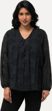 Ulla Popken Druckbluse Bluse doppellagig V-Ausschnitt