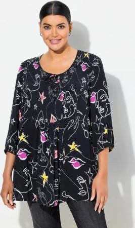 Ulla Popken Druckbluse Smok-Bluse