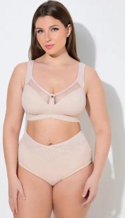 Ulla Popken Entlastungs-BH Entlastungs-BH Mesh-Kante ohne Bügel