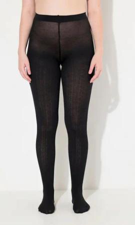 Ulla Popken Feinstrumpfhose Strick-Strumpfhose modisches Zopfmuster warm