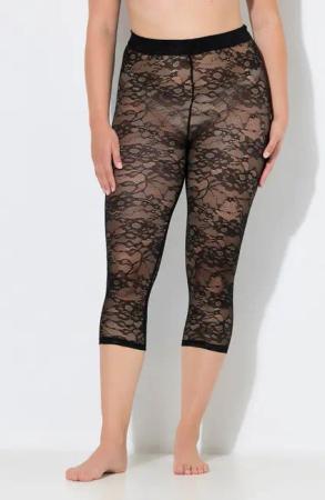 Ulla Popken Feinstrumpfhose Strumpf-Capri Spitze Oberschenkel-Schutz