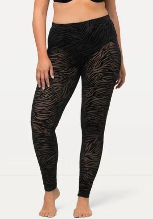 Ulla Popken Feinstrumpfhose Strumpf-Leggings Mesh Animalmuster
