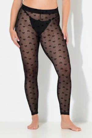 Ulla Popken Feinstrumpfhose Strumpf-Leggings Mesh Schleifen Stretchkomfort
