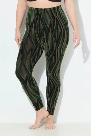 Ulla Popken Feinstrumpfhose Strumpf-Leggings Streifenmuster Glitter