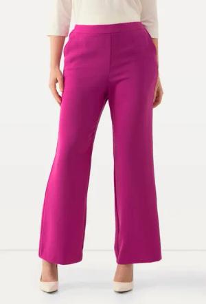 Ulla Popken Funktionshose Anzughose weites gerades Bein Elastikbund