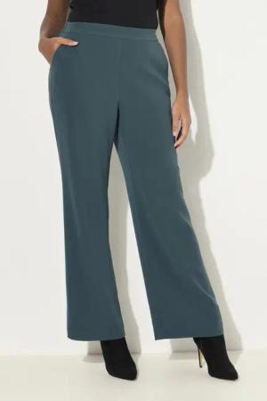 Ulla Popken Funktionshose Anzughose weites gerades Bein Elastikbund