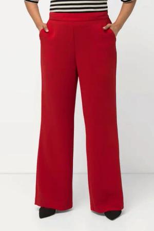 Ulla Popken Funktionshose Anzughose weites gerades Bein Elastikbund