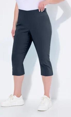 Ulla Popken Funktionshose Bengalin-Capri hochelastisch knitterarm Gummibund