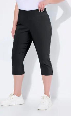 Ulla Popken Funktionshose Bengalin-Capri hochelastisch knitterarm Gummibund