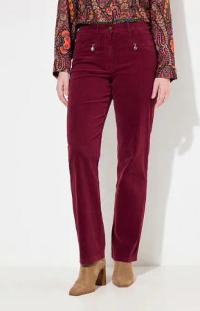 Ulla Popken Funktionshose Cordhose Mony Komfortbund Reißverschlusstaschen