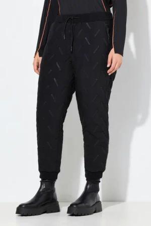 Ulla Popken Funktionshose Funktions-Jogginghose Zipptaschen Rippsaum Stretch