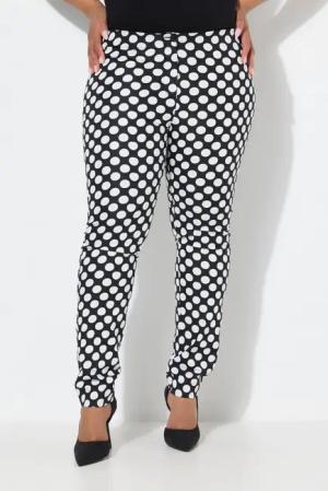 Ulla Popken Funktionshose Hose Punkte schmales Bein Elastikbund