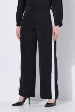 Ulla Popken Funktionshose Hose Rose Galonstreifen weites Bein Komfortbund