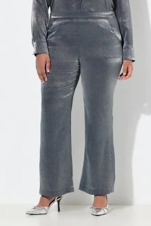 Ulla Popken Funktionshose Hose Rose Metallic-Schimmer weites Bein