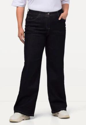 Ulla Popken Funktionshose Jeans Mary weites Bein 5-Pocket-Schnitt