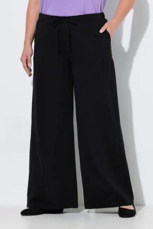 Ulla Popken Funktionshose Jersey-Marlenehose weites Bein Elastikbund
