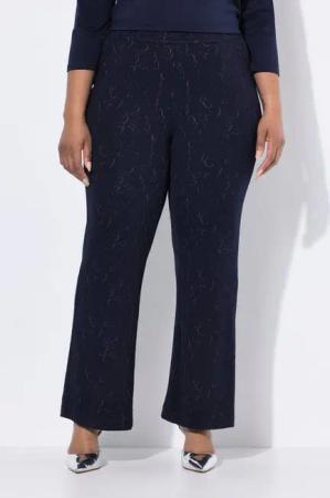 Ulla Popken Funktionshose Jerseyhose weites gerades Bein Jacquard