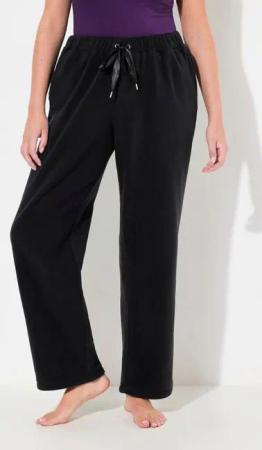 Ulla Popken Funktionshose Loungewear-Fleecehose gerades Bein Elastikbund