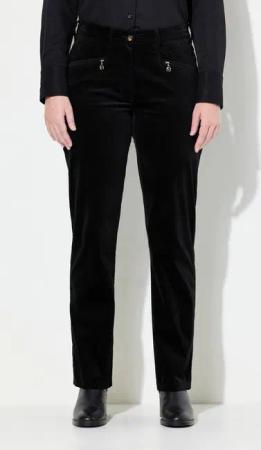 Ulla Popken Funktionshose Samthose Mony konisches Bein Komfortbund Stretch