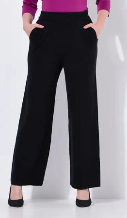 Ulla Popken Funktionshose Strickhose Bügelfalte weites Bein Elastikbund