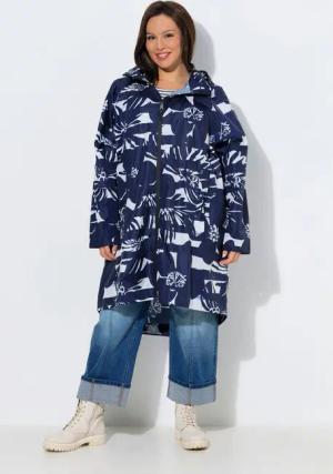 Ulla Popken Funktionsjacke HYPRAR Regenjacke Streifen wasserdicht Kapuze