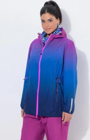 Ulla Popken Funktionsjacke Regenjacke leicht wasserdicht Kapuze Zipptaschen