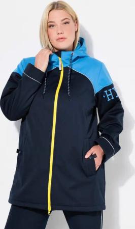 Ulla Popken Funktionsjacke Softshell-Longjacke wasserabweisend 2-Wege-Zipper
