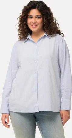 Ulla Popken Hemdbluse Bluse Streifen Hemdkragen Langarm