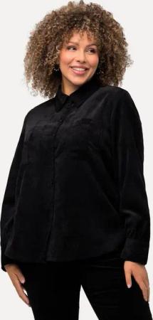 Ulla Popken Hemdbluse Cordhemd Hemdkragen Langarm Feincord