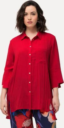 Ulla Popken Hemdbluse Hemdbluse asymmetrische Manschetten Hemdkragen
