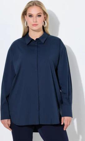 Ulla Popken Hemdbluse Hemdbluse oversized Hemdkragen Langarm