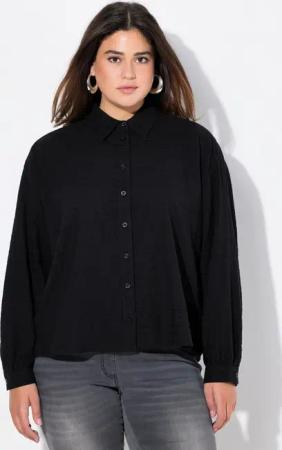 Ulla Popken Hemdbluse Hemdbluse Oversized Hemdkragen Langarm