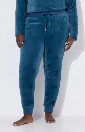 Ulla Popken Homewearhose Homewear-Hose Sternenstruktur Elastikbund