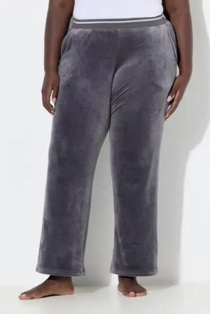 Ulla Popken Homewearhose Homewear-Nickihose Rippbund gerades Bein