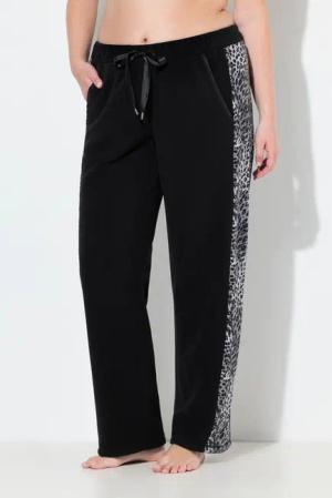 Ulla Popken Homewearhose Loungewear-Fleecehose Leomuster Elastikbund