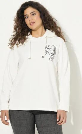 Ulla Popken Hoodie Hoodie Gesicht Classic Kapuze Langarm