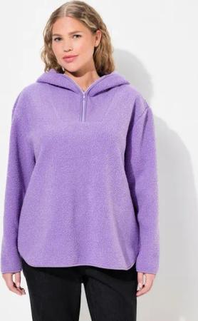 Ulla Popken Hoodie Teddypullover Plüsch Kapuze Langarm