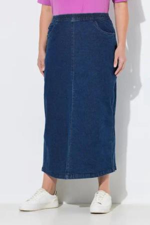 Ulla Popken Jeansrock Jeans-Rock ausgestellt Elastikbund