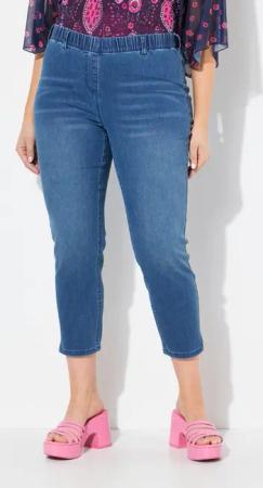 Ulla Popken Jeggings 7/8-Jeggings Sienna konisches Bein Denimoptik