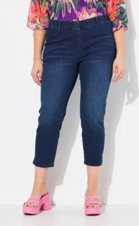 Ulla Popken Jeggings 7/8-Jeggings Sienna konisches Bein Denimoptik