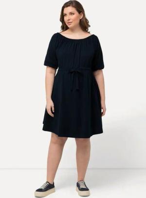 Ulla Popken Jerseykleid Kleid A-Linie U-Boot-Ausschnitt weiter Halbarm Schwangerschaft