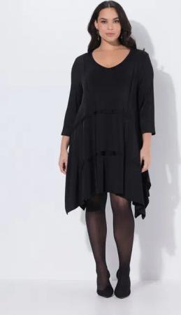 Ulla Popken Jerseykleid Slinky Kleid mit Zipfelsaum