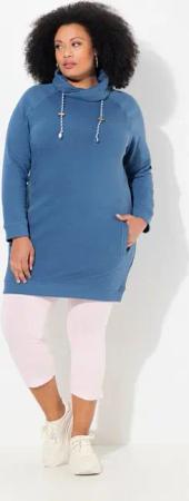 Ulla Popken Jerseykleid Sweatkleid Stehkragen Langarm Taschen